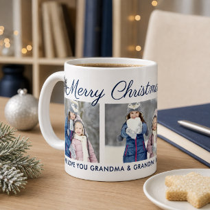 Mug Vœux de Joyeux Noël Flocon de Neige Navy Photo