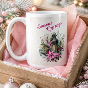 Mug Vœux de la saison Lanterne de Noël aquarelle