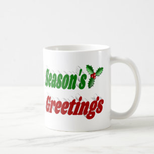 Mug Vœux de saison typographie de Noël demi-holly