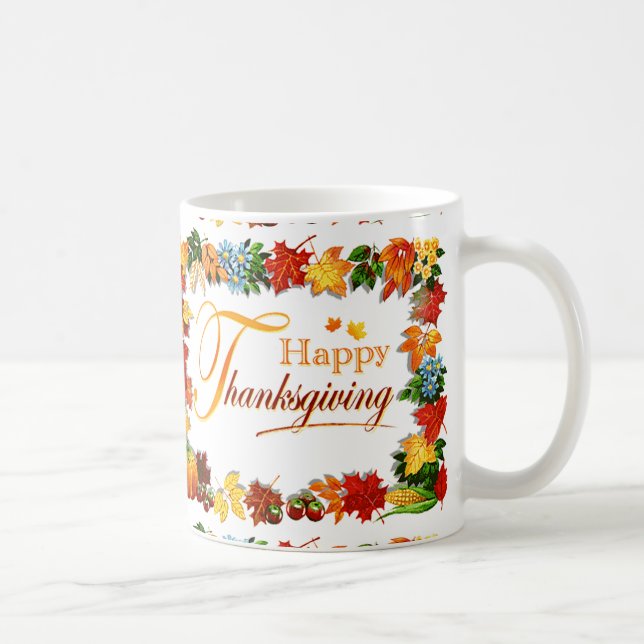 Mug Vœux élégants de Thanksgiving (Droite)