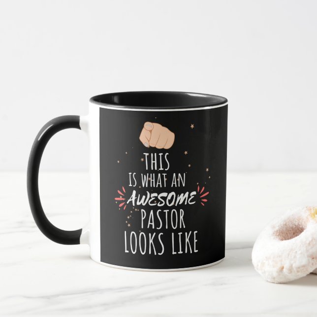 Mug Voici à quoi ressemble un pasteur génial (Avec donut)