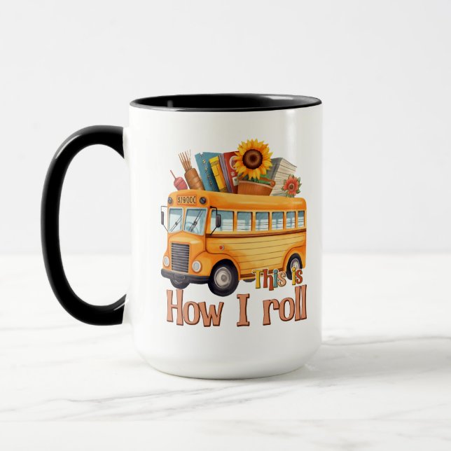 Mug Voici comment je roule - Conducteur de bus scolair (Gauche)