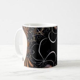 Mug Voici Halloween Art fractal noir et orange