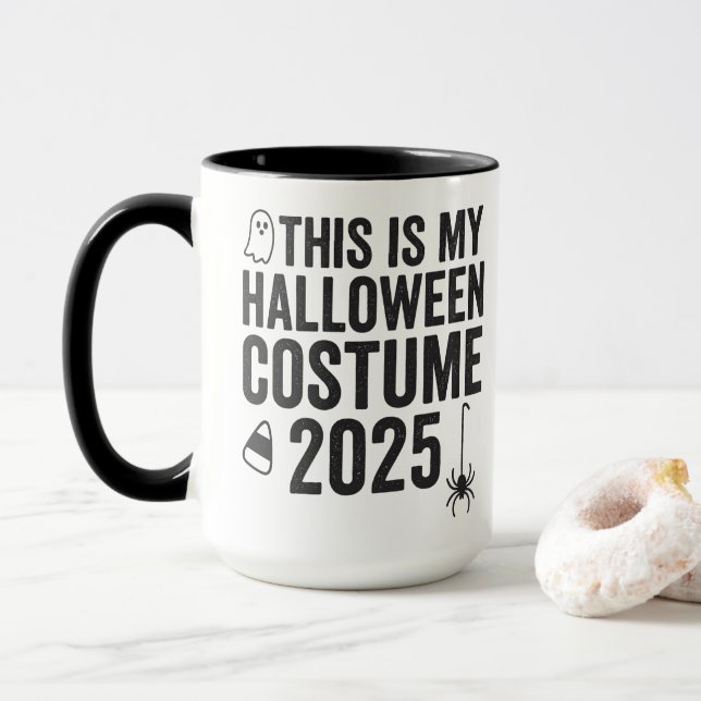 Mug Voici Mon Costume D'Halloween 2025 (Avec donut)