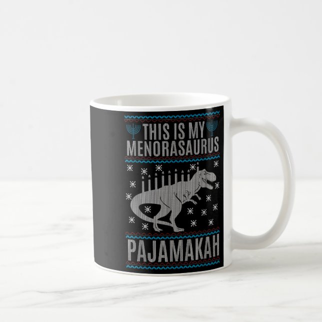 Mug Voici Mon Menorah-saurus Heureux Hanoukka Dinosaur (Droite)