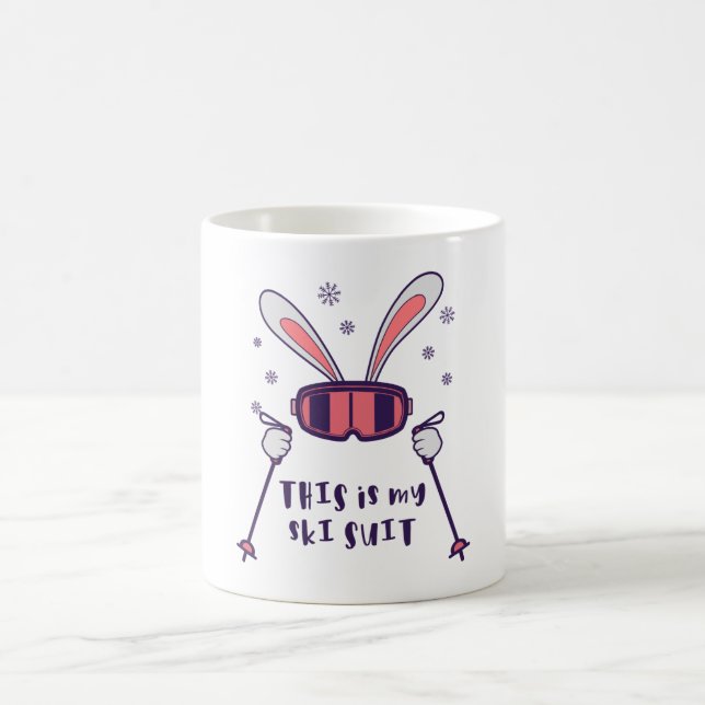 Mug Voici mon Ski Suit Ski Rabbit avec des bâtons de s (Centre)