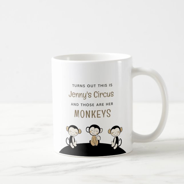 Mug Voici [Nom] Cirque Ce Sont Mes Singes (Droite)