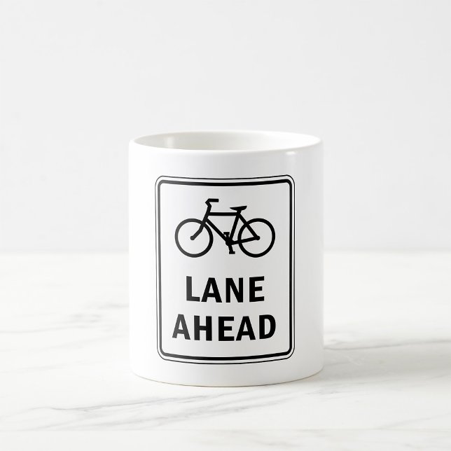 Mug Voie cyclable à l'avant Symbole Cyclisme Sécurité  (Créateur téléchargé)