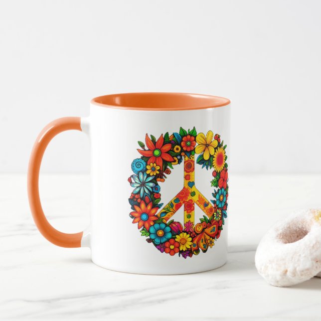 Mug Voie de Paix fleur sauvage (Avec donut)