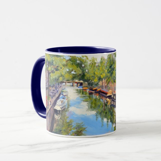 Mug Voie navigable d'Amsterdam dans une lumière chaude (Devant gauche)