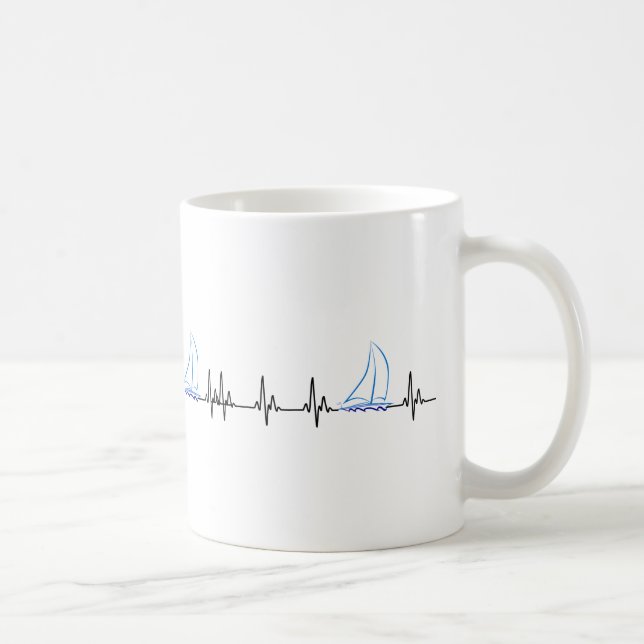 Mug Voile Heartbeat Funny Sailboat (Droite)