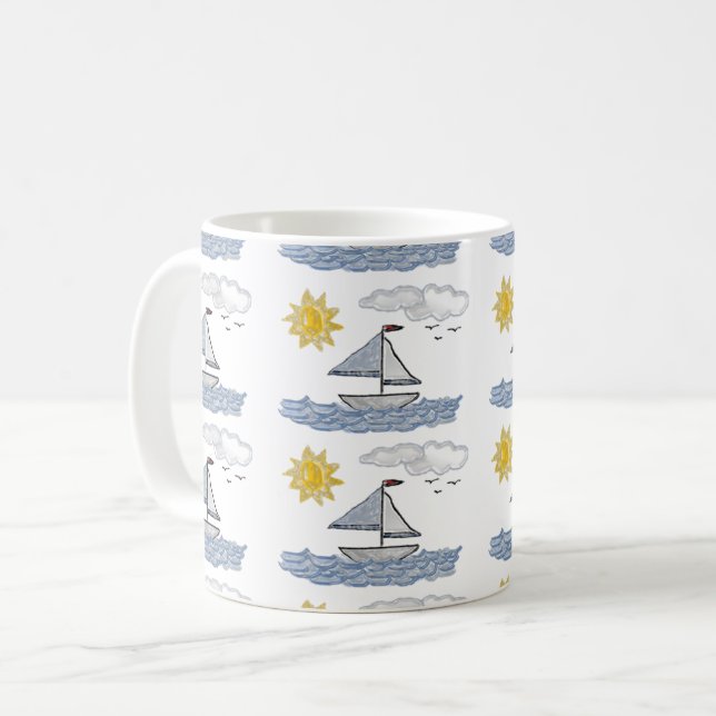 Mug Voilier 3D (Devant gauche)