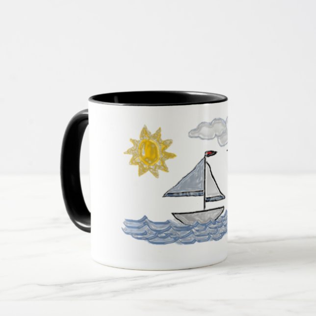 Mug Voilier 3D (Devant gauche)