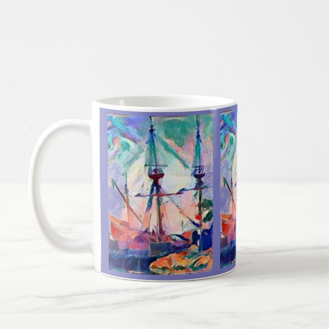 Mug voilier bateau dans le port (Gauche)