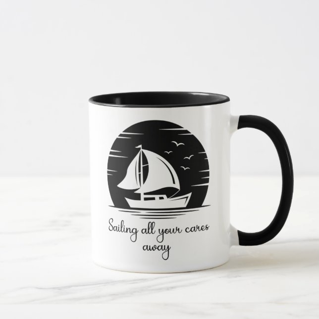 Mug Voilier Bateau Voilier Yacht Inspiration Citation (Droite)