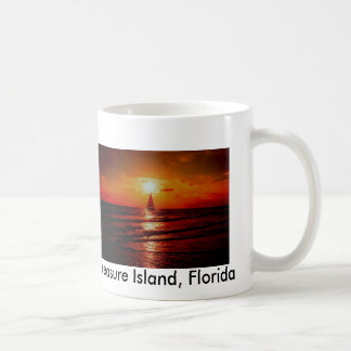 Mug voilier de coucher du soleil, île de trésor, la