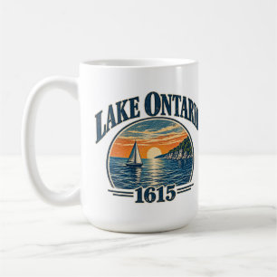 Mug Voilier Vintage Lake Ontario 1615 au coucher du so