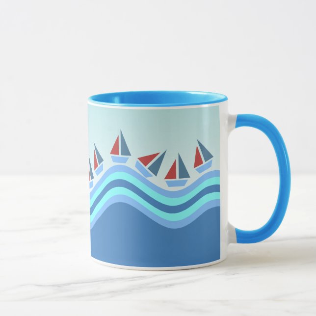Mug Voiliers et vagues (Droite)