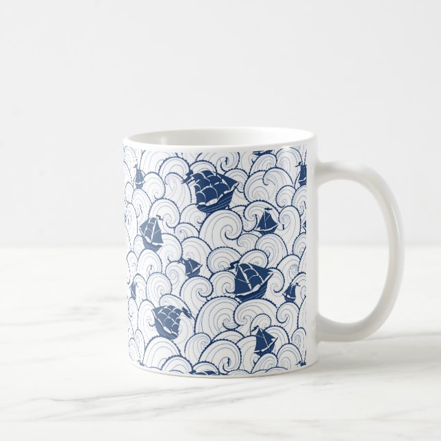Mug Voiliers sur le motif de mer (Droite)