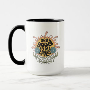 Mug Voir le bon dans toutes les choses Hippie Graphic