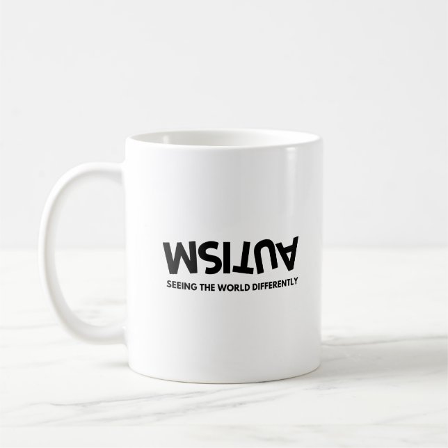 Mug Voir le monde différemment Sensibilisation à l'aut (Gauche)