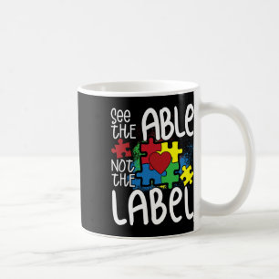 Mug Voir les capacités et non l'étiquette Puzzle Autis
