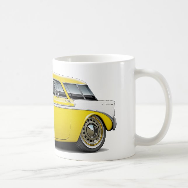 Mug Voiture 1956 Jaune-Blanche de nomade (Droite)