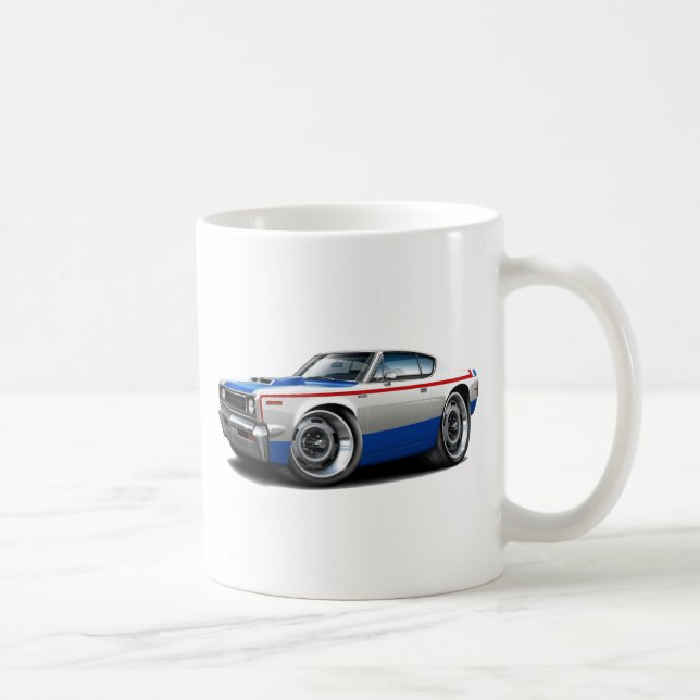 Mug Voiture 1970 Rouge-Blanc-Bleue de machine rebelle (Droite)