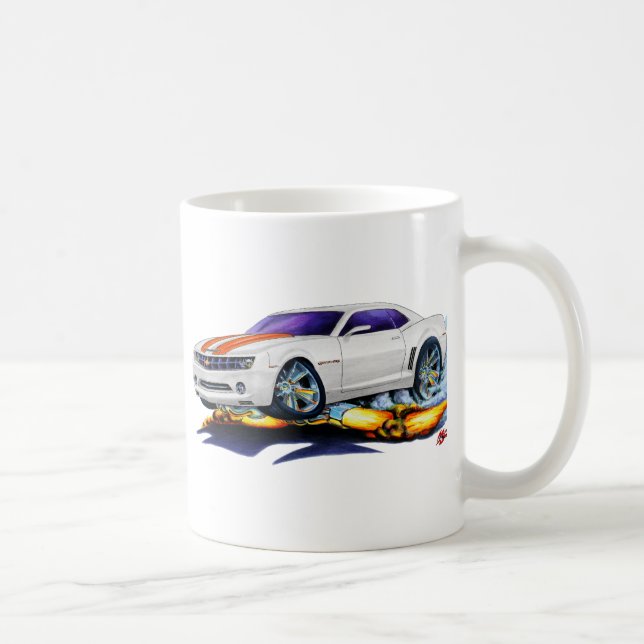 Mug Voiture 2010 Blanc-Orange de Camaro (Droite)