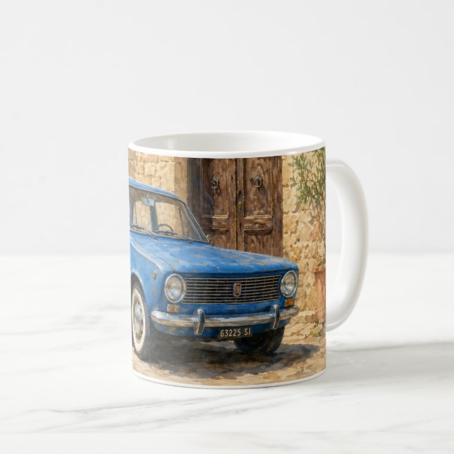 Mug Voiture Ancienne sur Rue Rustique (Devant droit)