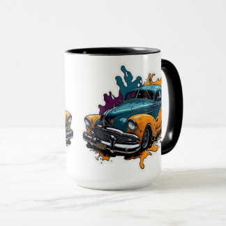 Mug Voiture aux éclaboussures de peinture vintage oran
