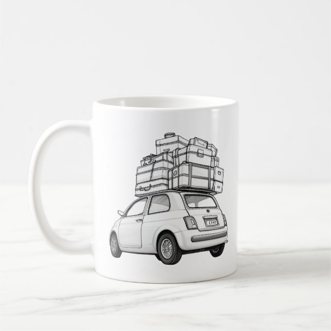 Mug Voiture blanche Fiat (Gauche)