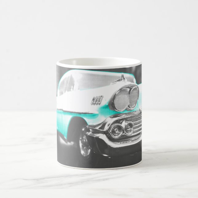 Mug Voiture classique bleu vif à chevy impala 1958 (Centre)