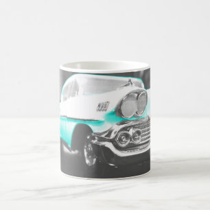 Mug voiture classique Chevrolet Impala 1958 bleu vif