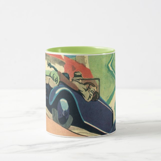 Mug Voiture convertible vintage voyage dans le pays (Centre)