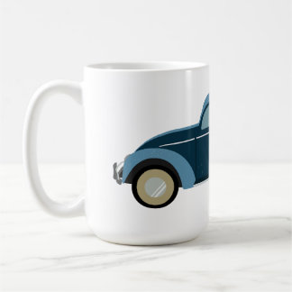 Mug voiture cool bleu rétro avec des menottes