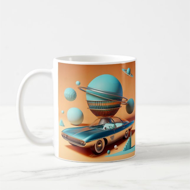 Mug Voiture Cruiser Vue Céleste Futuriste Atomique  (Gauche)