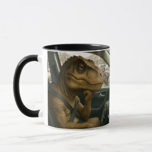 Mug Voiture de conduite Imaginaire Dinosaur