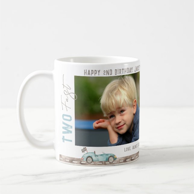 Mug Voiture de course "Deux Fast" Cadeau d'anniversair (Gauche)