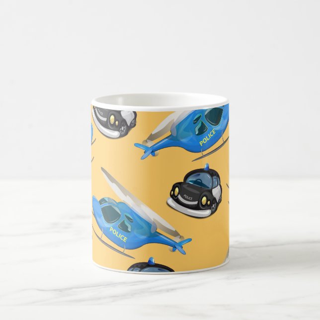 Mug Voiture de police et hélicoptère (Centre)