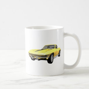 Mug Voiture de sport 1967 de Corvette : Finition jaune