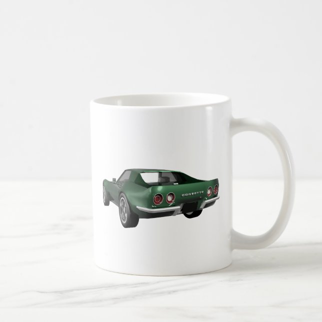Mug Voiture de sport 1970 de Corvette : Finition verte (Droite)