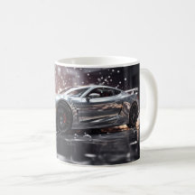 Voiture de sport rapide argentée en dérive