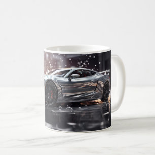 Mug Voiture de sport rapide Silver Drifing