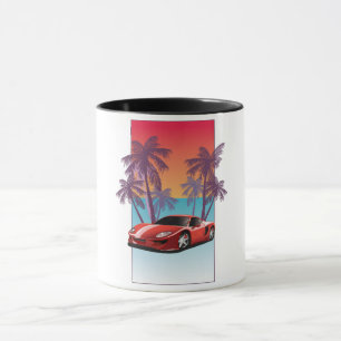 Mug Voiture de sport rouge vintage