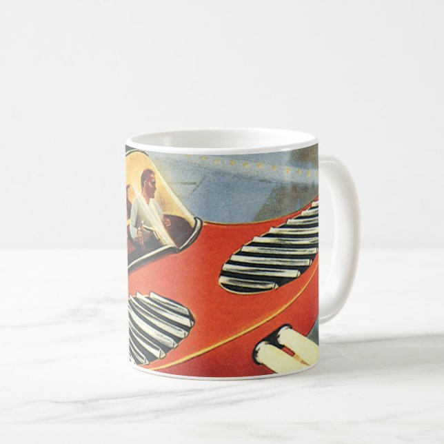 Mug Voiture futuriste de science-fiction vintage (Devant droit)