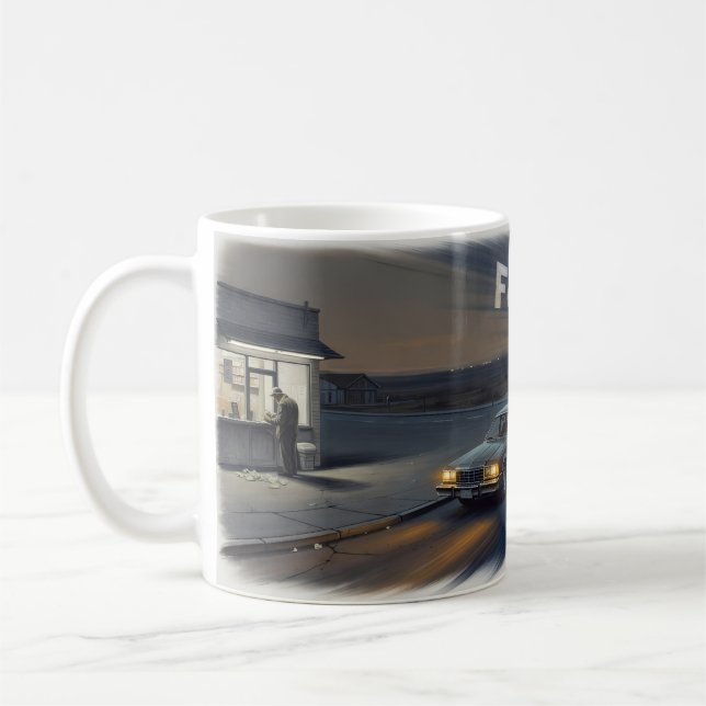 Mug Voiture Rapide Route Nocturne Main dans la Main Év (Gauche)