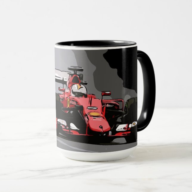 MUG VOITURE RED RACE - JAMAIS LIVRÉE (Devant droit)