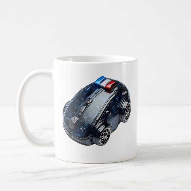 Mug Voiture-souris PC : Véhicule de police (Gauche)