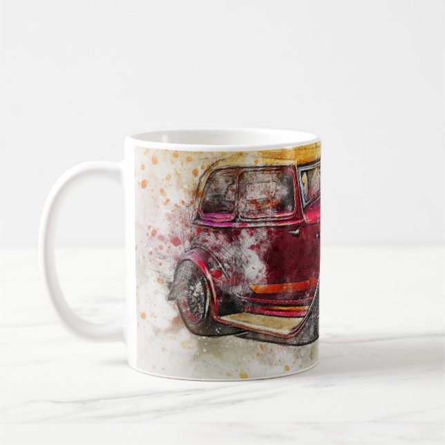 Mug Voiture Vintage Abstrait Graphic (Gauche)